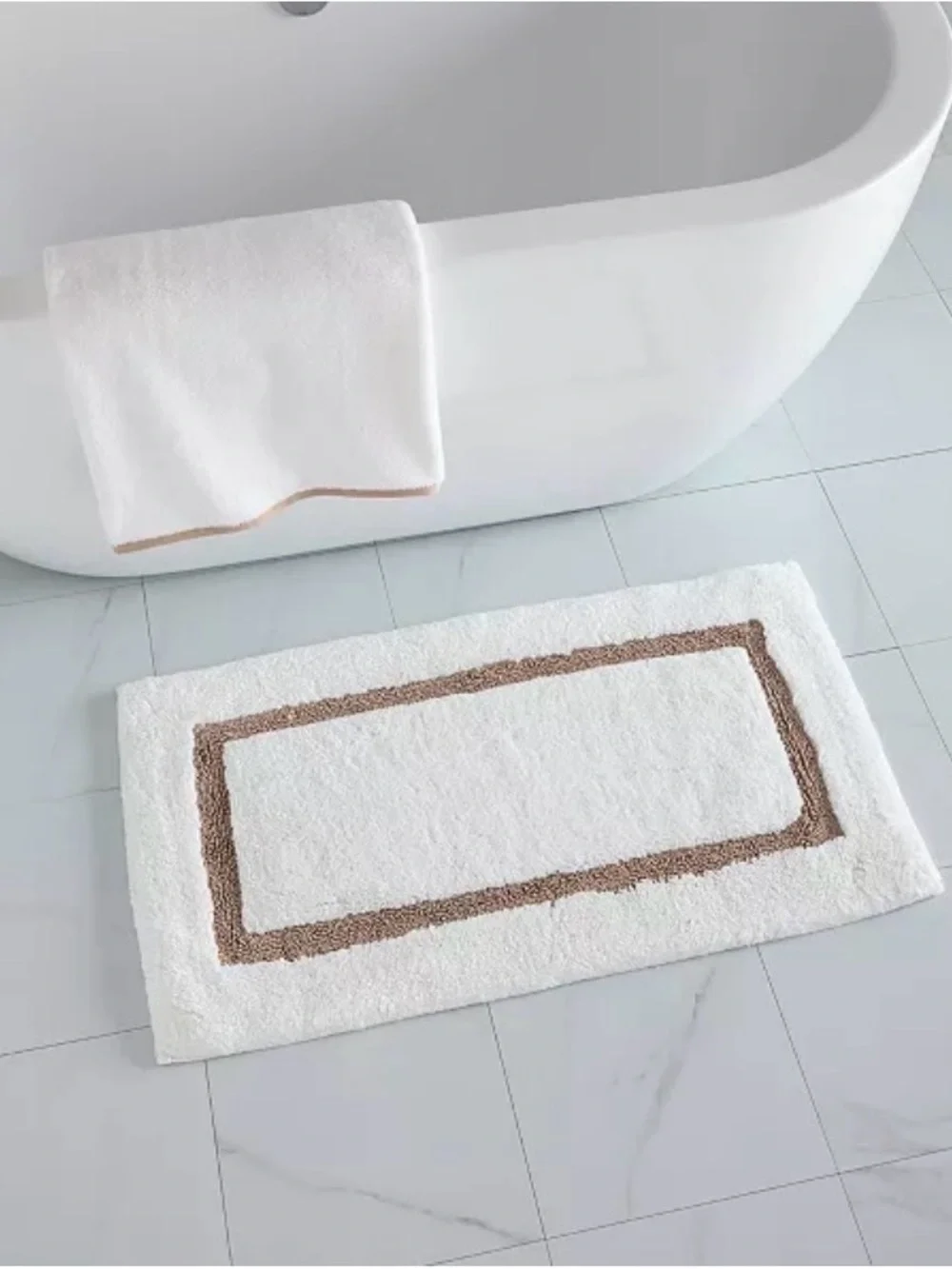 New Hotel Collection Contrast Frame Rug Linea Cotton Bath Rug, 20